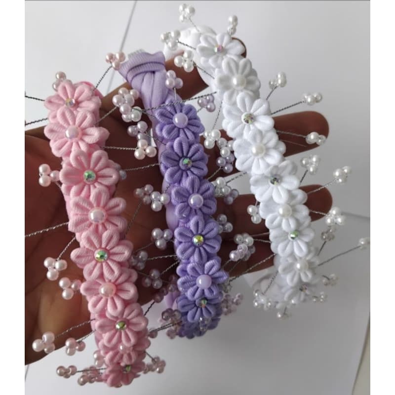 Tiara Headband, Faixinha De Bebê Luxo com regulador (Batizado e Festas) Recém Nascida (0 mês a 2anos) (PRONTA ENTREGA)