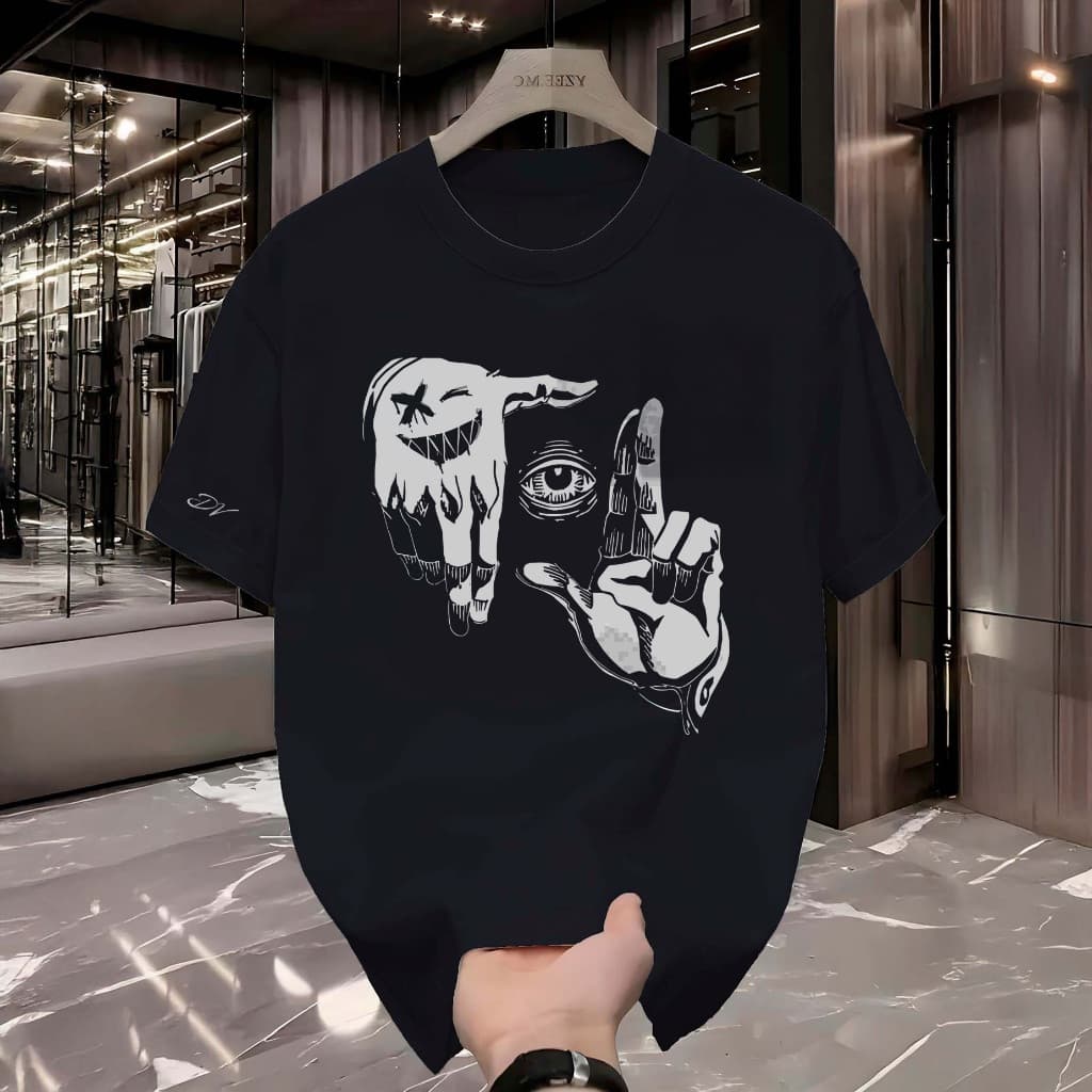Camiseta Olhar Smile T-Shirt Manfinity Camisa Masculina Street Wear 100% Algodão