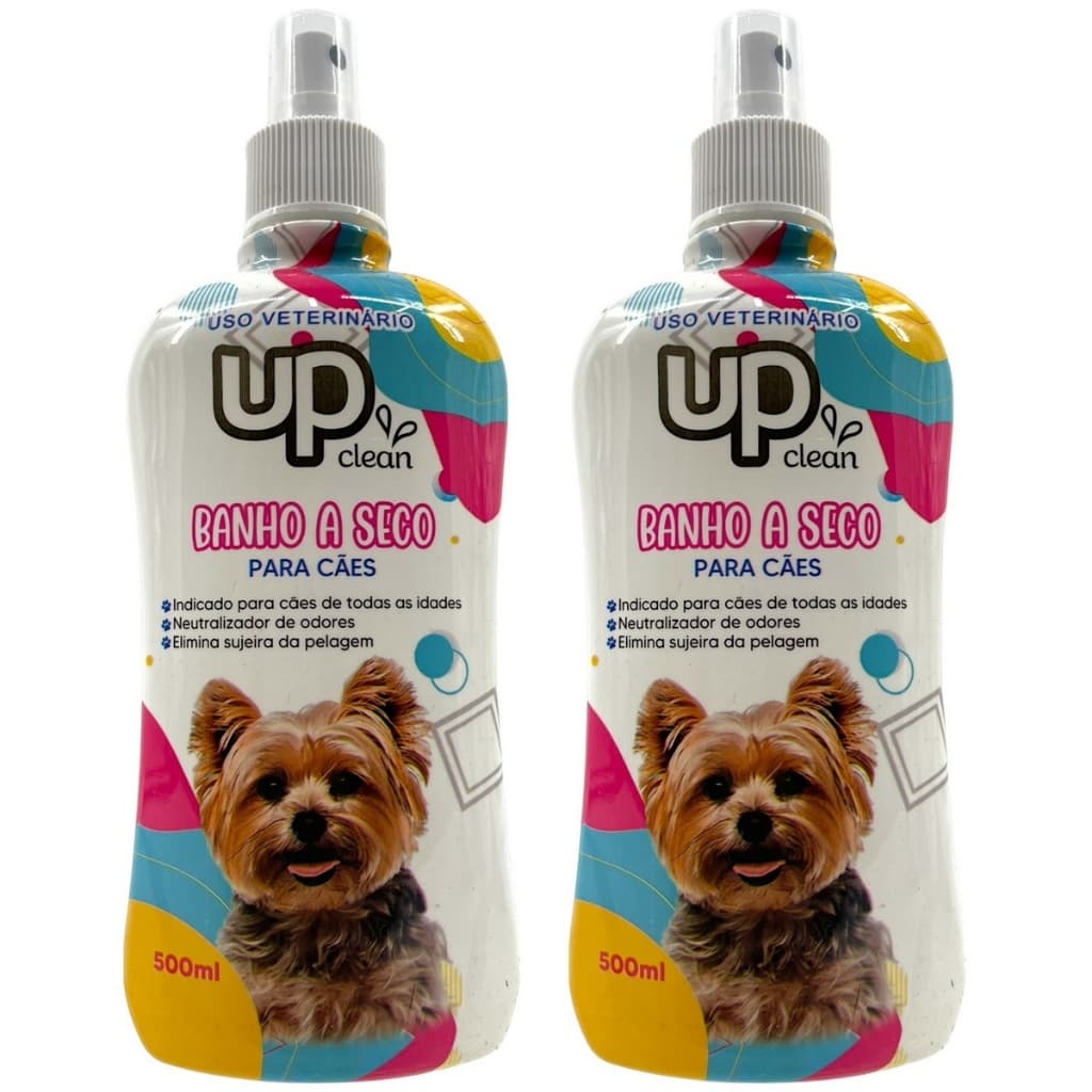 2x Banho A Seco Para Cachorro Sem Enxague Liquido Spray 500ml