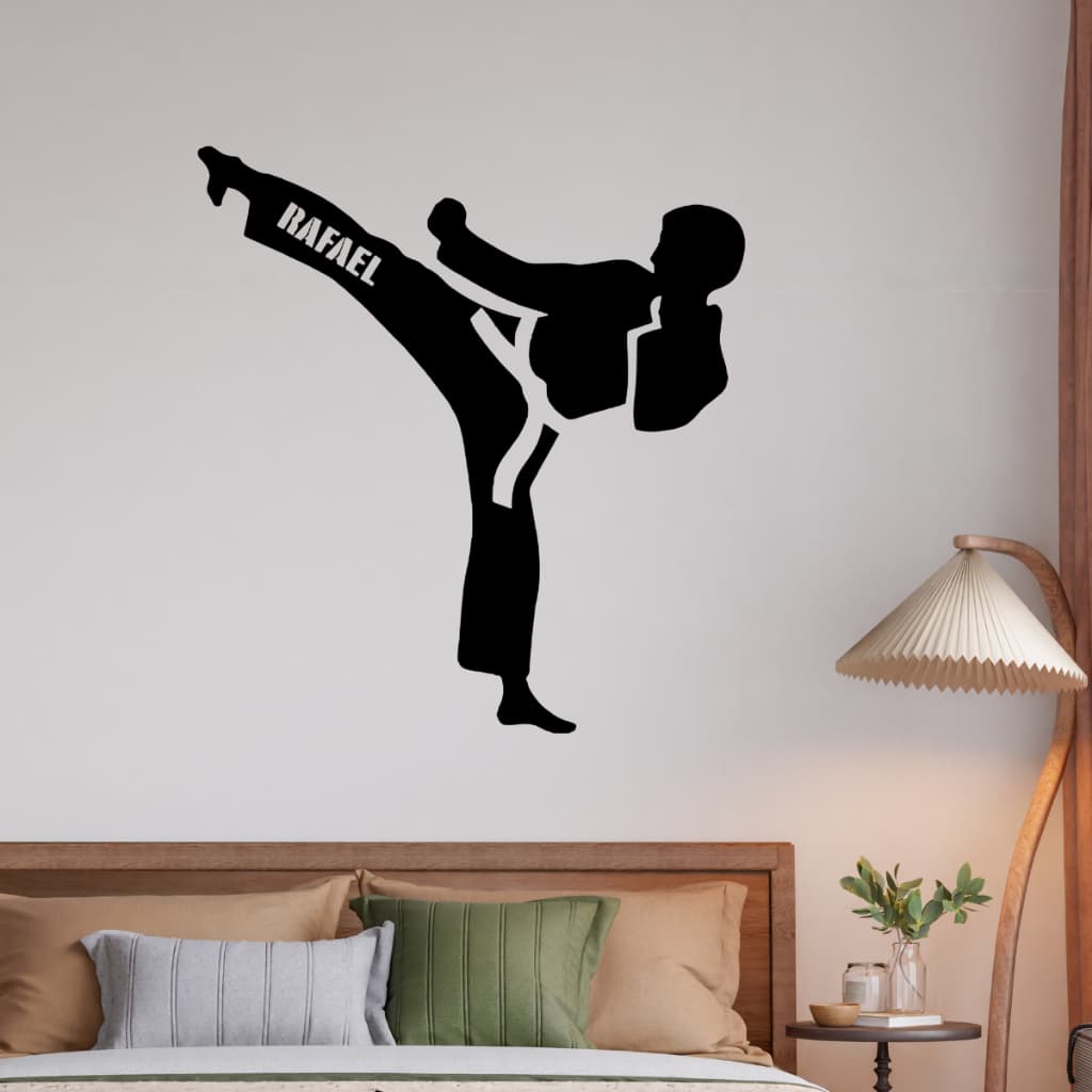 Placa Decorativa Karatê Quadro Parede Luta Personalizado Decoração Menino