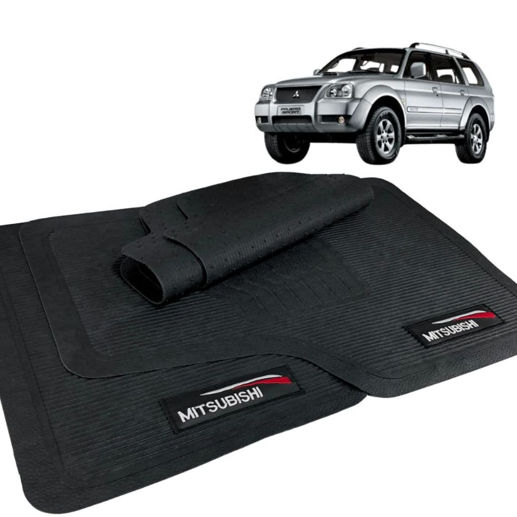 Tapete para Carro Pajero Sport 2006 2007 2008 2009 2010 2011 Borracha Com Logo