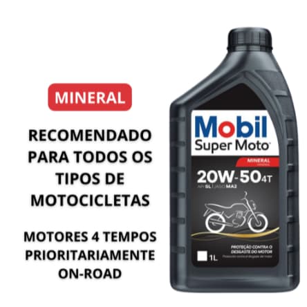 Óleo Mobil 4t 20w50 1l / Mineiral Motor(recomendado P/ Moto)