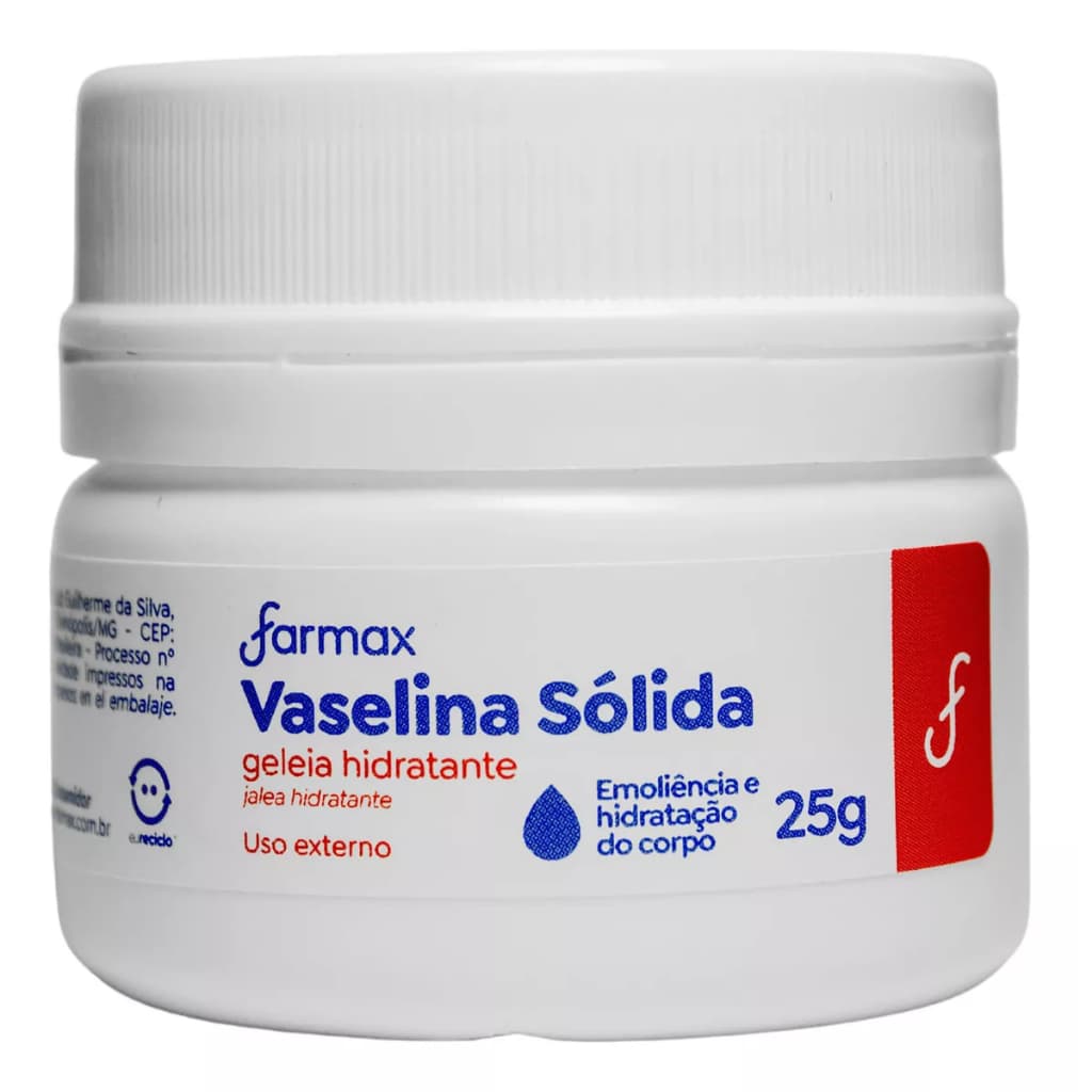 Geléia hidratante vaselina sólida Farmax 25g