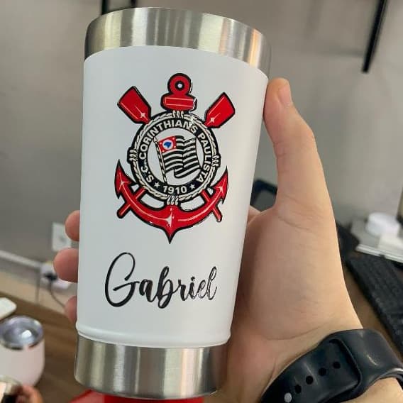 Copo Térmico com Adesivo Alta resolução COLORIDO / Personalizado Nome, Personagens e Time