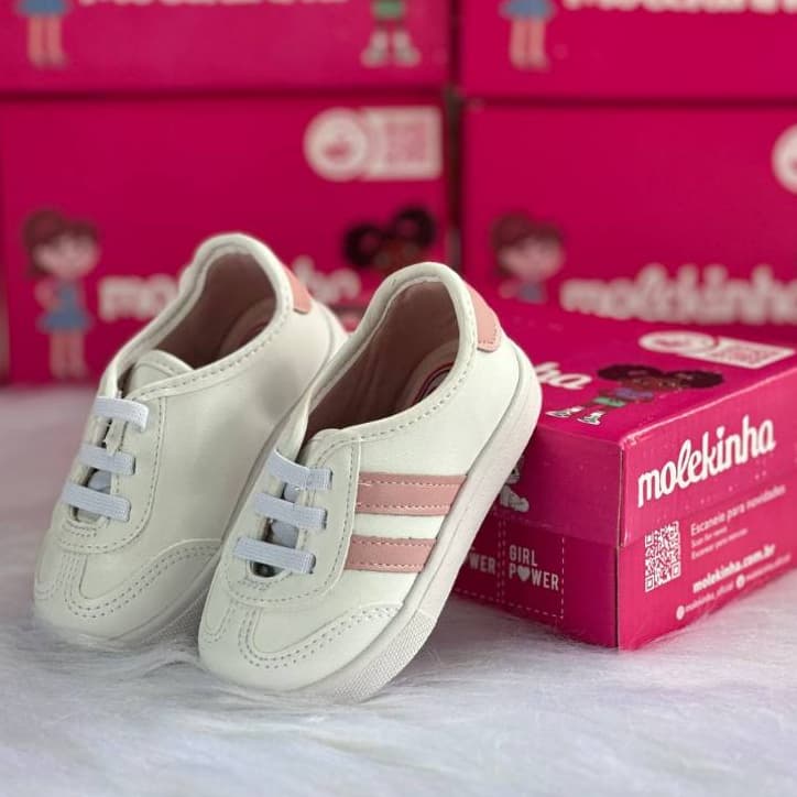 Tênis Feminino Infantil Slip On Calce fácil Cadarço Elástico Molekinha Moleca Conforto