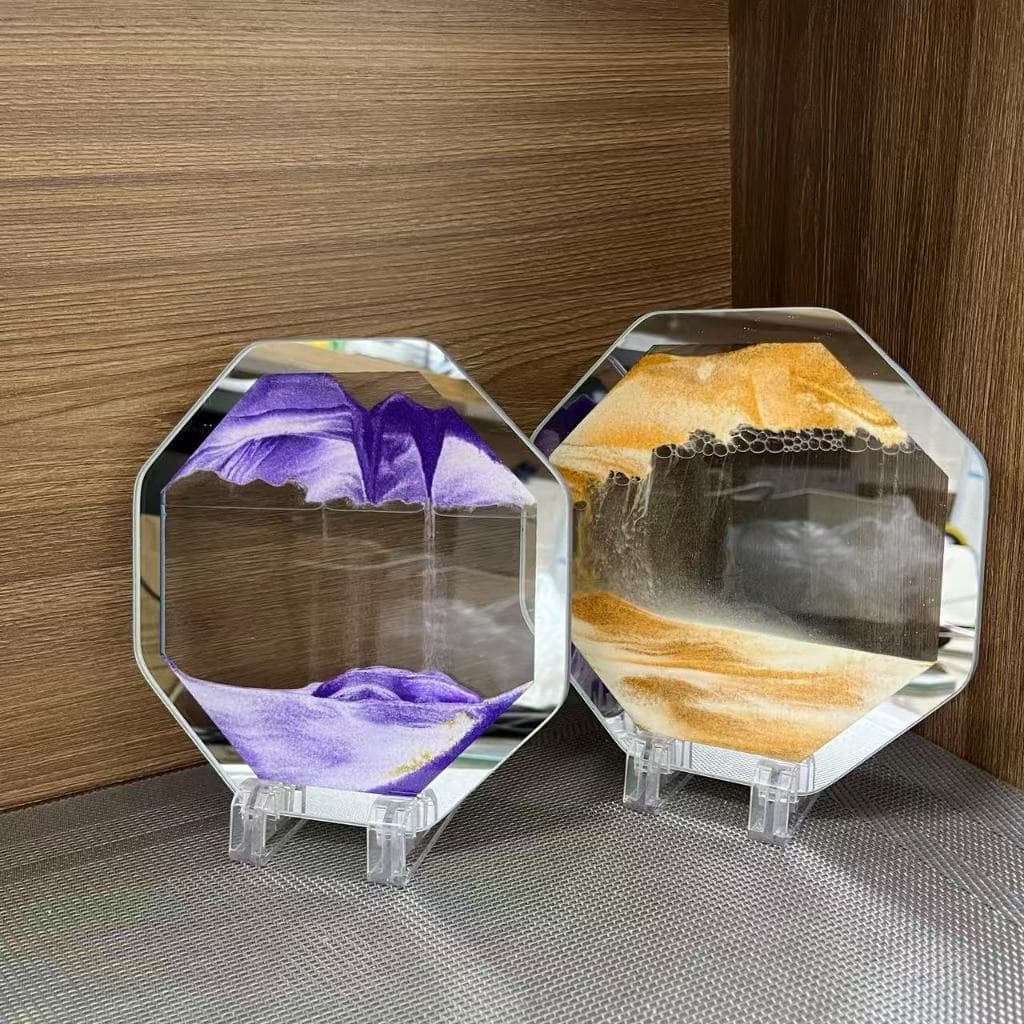QUADRO PINTURA CRIATIVA.Ampulheta Duna 3D Vidro Moving Sandscape Areia Movediça  DIAMANTE