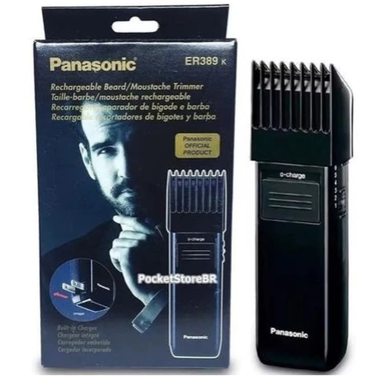 Máquina De Acabamento Panasonic Lâmina Em Aço Inoxidável E Bateria Recarregável - Panasonic - ER389