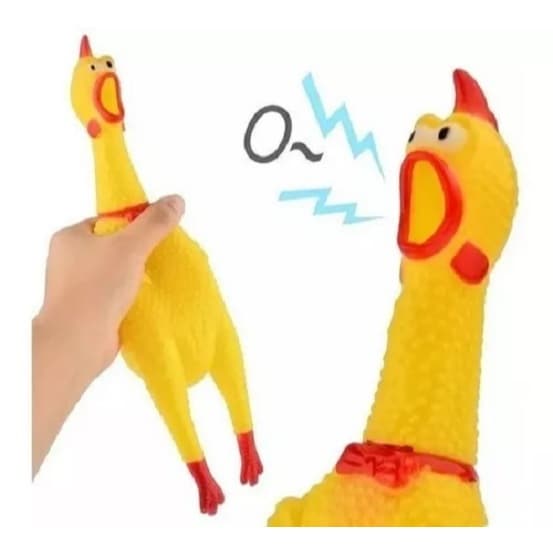 Galinha de Borracha Sonora Mordedor Brinquedo Interativo Para Cachorros