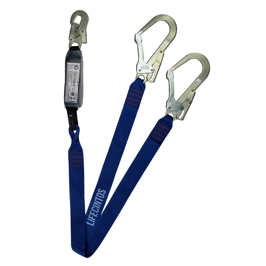 Talabarte Fita Em Y Com ABS 2 Mosquetões de 55mm + 1 Mosquetão de 18mm LIFE 6002 EPI Altura Andaime