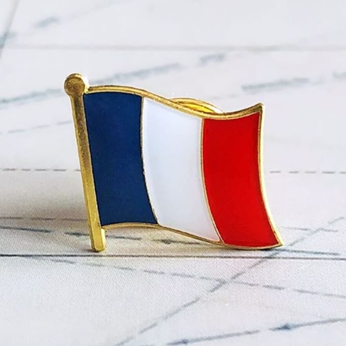 Pin França Bandeira Oficial Broche Diplomata Viajante Mochileiro Viagem