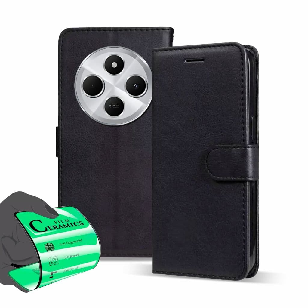 Capa Capinha Carteira Flip + Película Para Xiaomi Redmi 14C