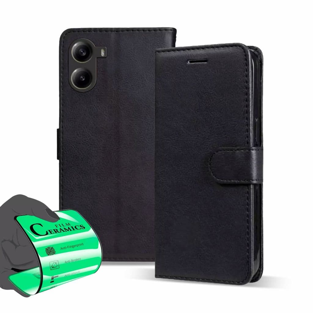 Capa Capinha Carteira Flip + Película Para Xiaomi Poco C65