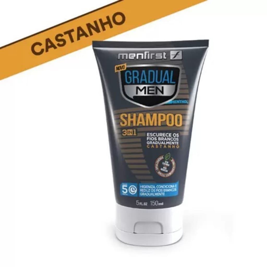 Shampoo Escurecedor De Cabelo Gradual Men Original ( CASTANHO.)
