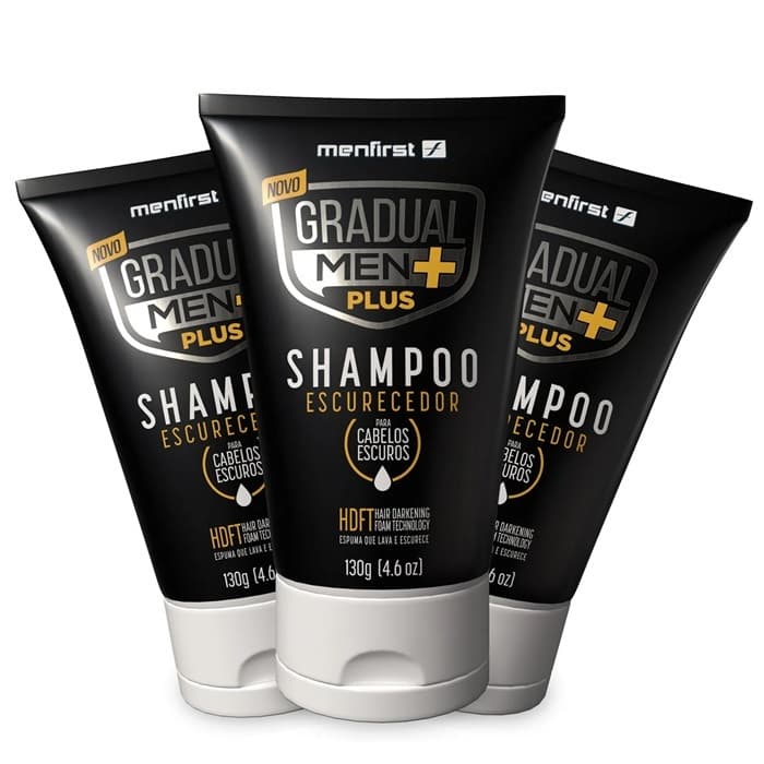 Shampoo Escurecedor D Cabelo Gradual Men + Potente 3 Unidade