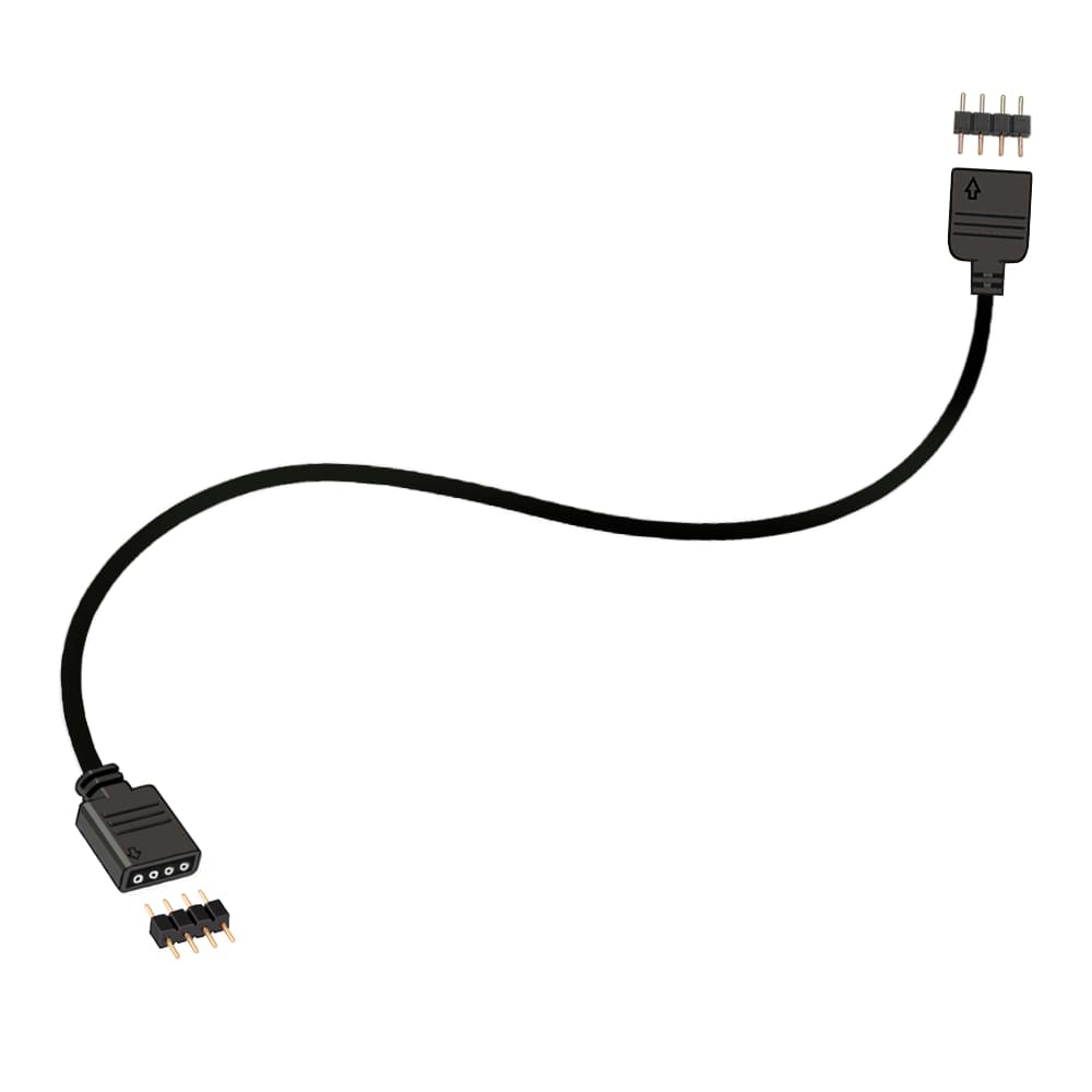 Cabo Extensor Rgb 4 Pinos 12V Para Cooler Fan E Fita De Led 30Cm Preto