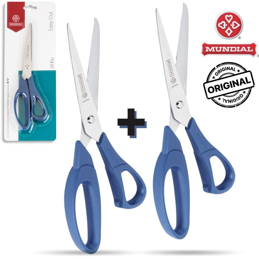 Kit 2 Tesoura Mundial Multiuso 160N 8 1/2" (21 cm) Costura Artesanato Cozinha Desenho Nacional