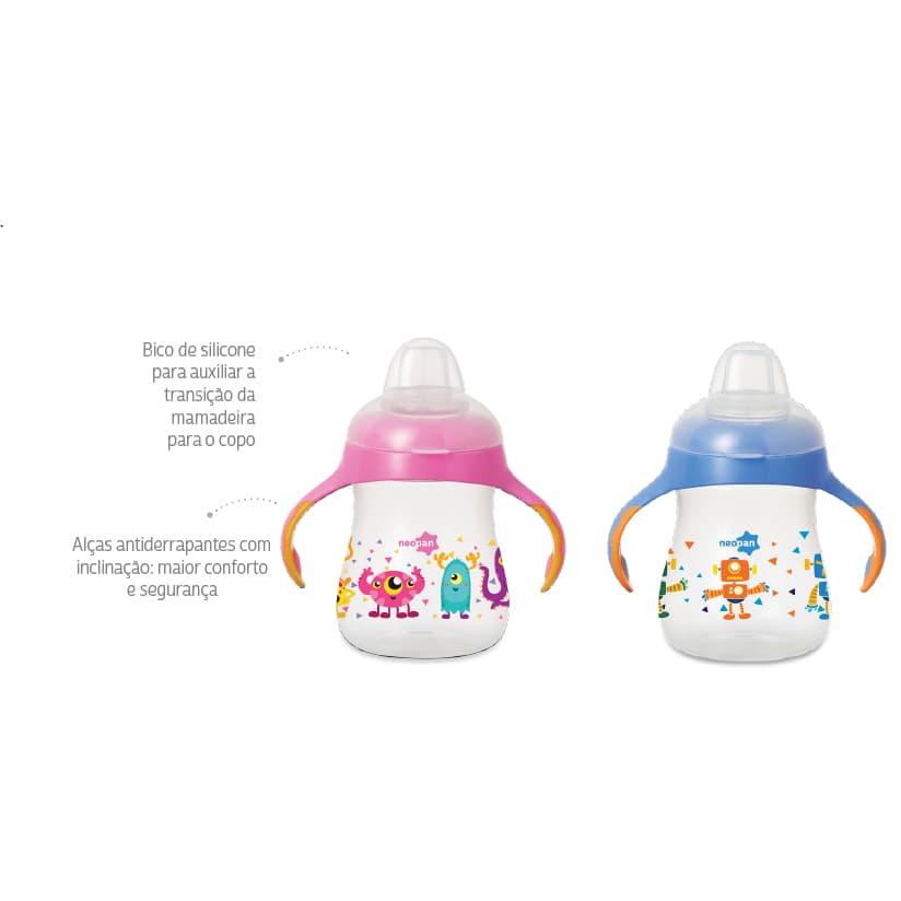 Caneca de treinamento com abas Bicolor - 270ml - Neopan
