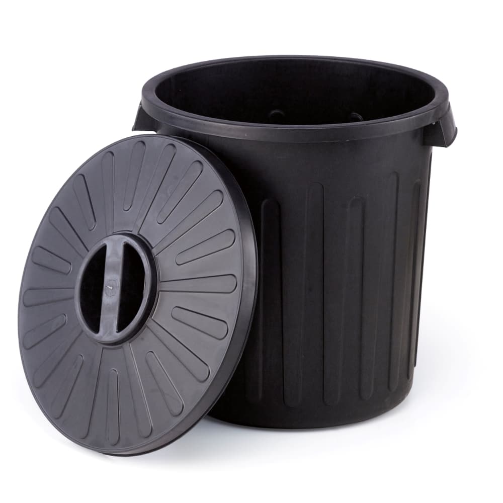 LIXEIRA ECO 60 LITROS PRETA COM TAMPA - 848