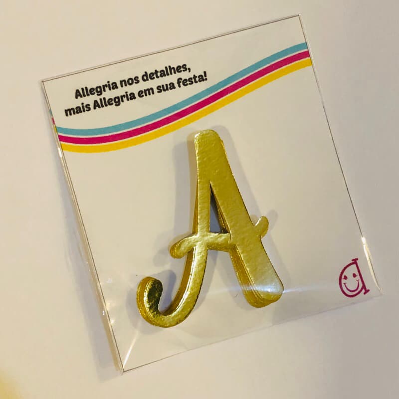 APLIQUES DE LETRA INICIAL DOURADAS 4CM - INICIAIS - 10, 20, 30, 40, 50  - APLIQUE DE LETRAS PAPEL DOURADAS