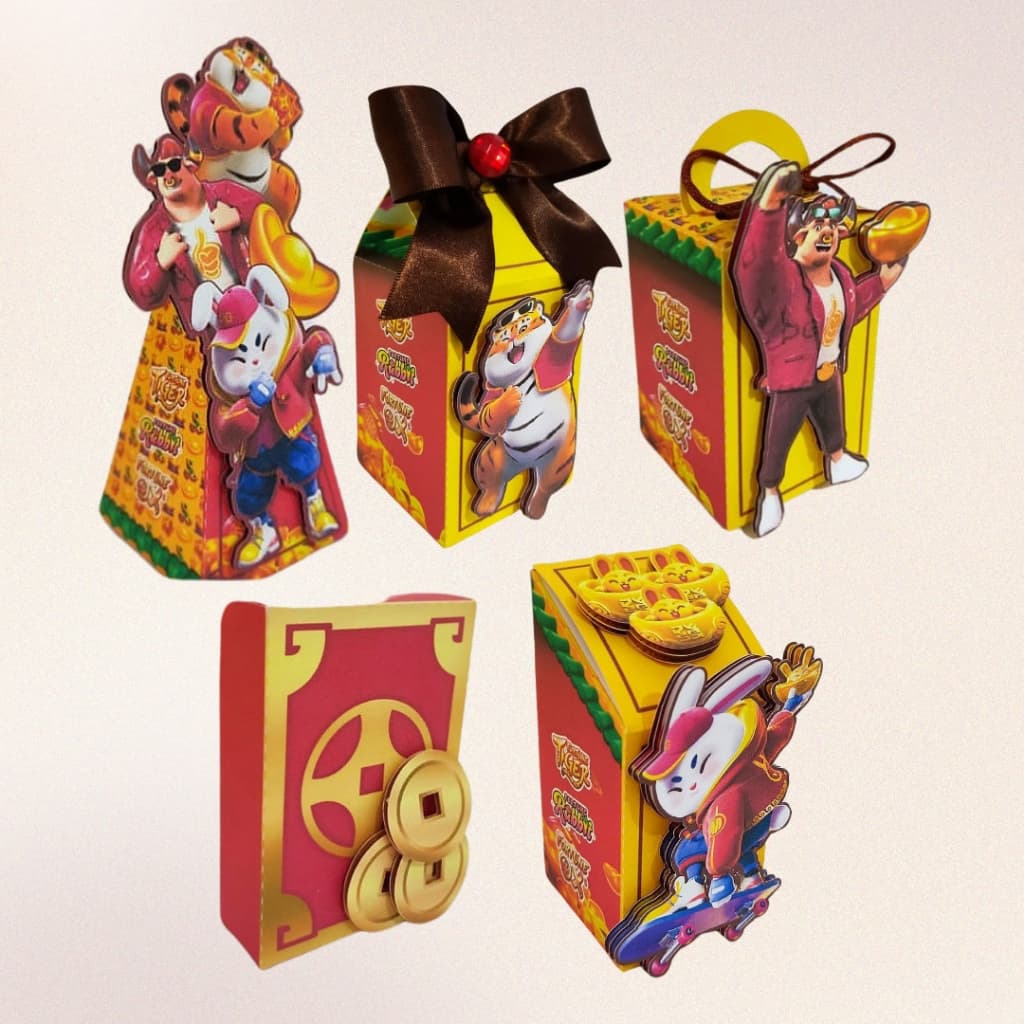 Kit festa tema JOGO DO TIGRINHO Caixinhas Personalizadas lembrancinhas para Festas PEGUE E MONTE