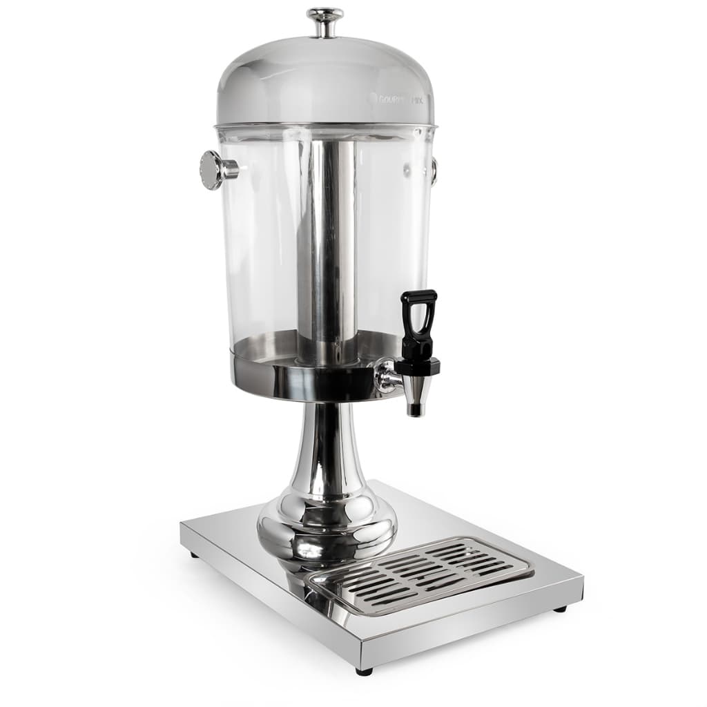 Suqueira Refresqueira Dispenser Acrílico e Aço Inox 7,2 L Suco Água Restaurante Buffet Gourmet Mix