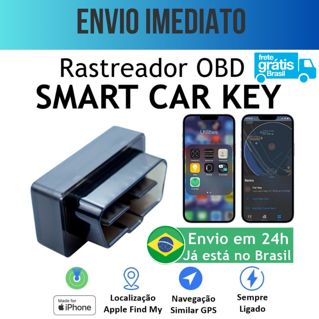 Rastreador Gps Veicular Obd Para iPhone Find My Sem Mensalides