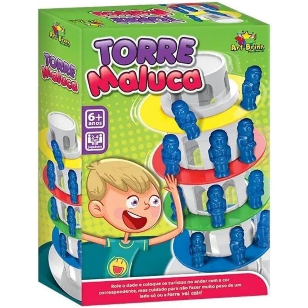 Jogo Torre Maluca Brinquedo Equilíbrio Família Diversão - Art Brink