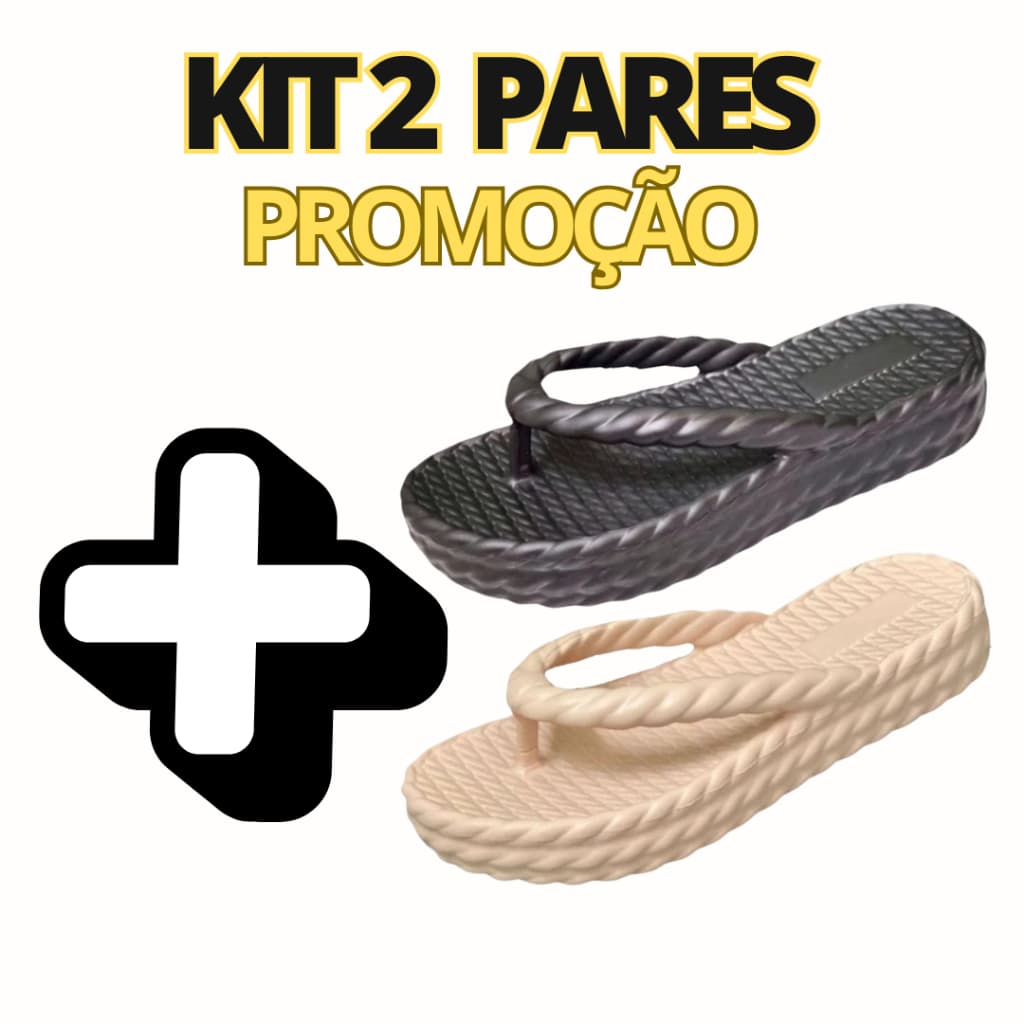 Kit 2 Pares Chinelo Feminino Ortopédico Nuvem Plataforma 3 Tranças Leve Confortável Envio Imediato