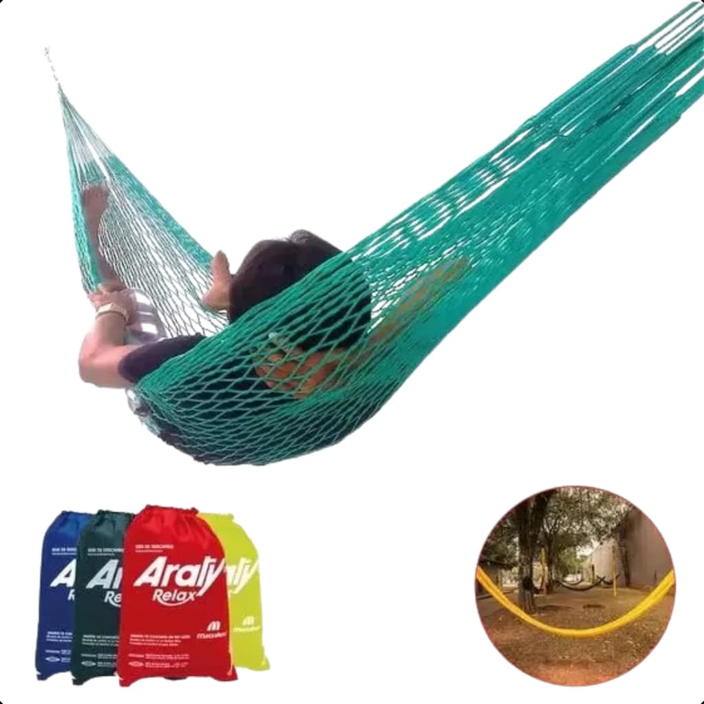 Rede Descanso Anti Transpirante Relax Petit 200 Kg Resistente Ventilada Varias Cores Pesca Camping
