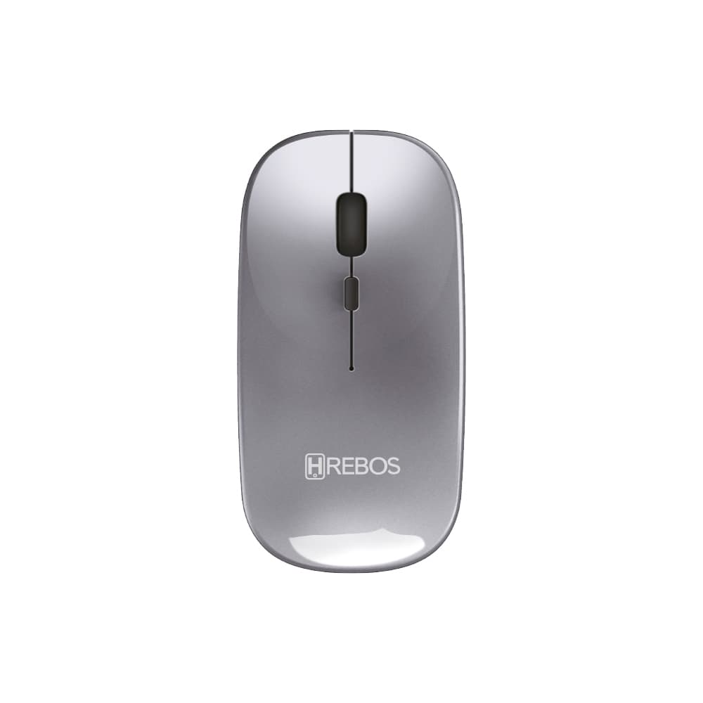 Mouse Sem Fio Usb Bluetooth Para Notebook Computador Tablet Recarregável Prateado