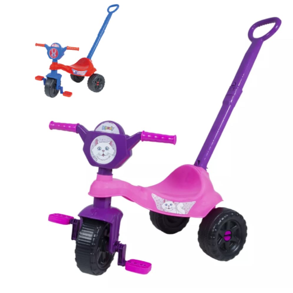 Motoca Infantil Triciclo Velotrol Aranha - Com Haste de Empurrar e Pedal -Certificado Inmetro - Motoka modelo Kemotoca