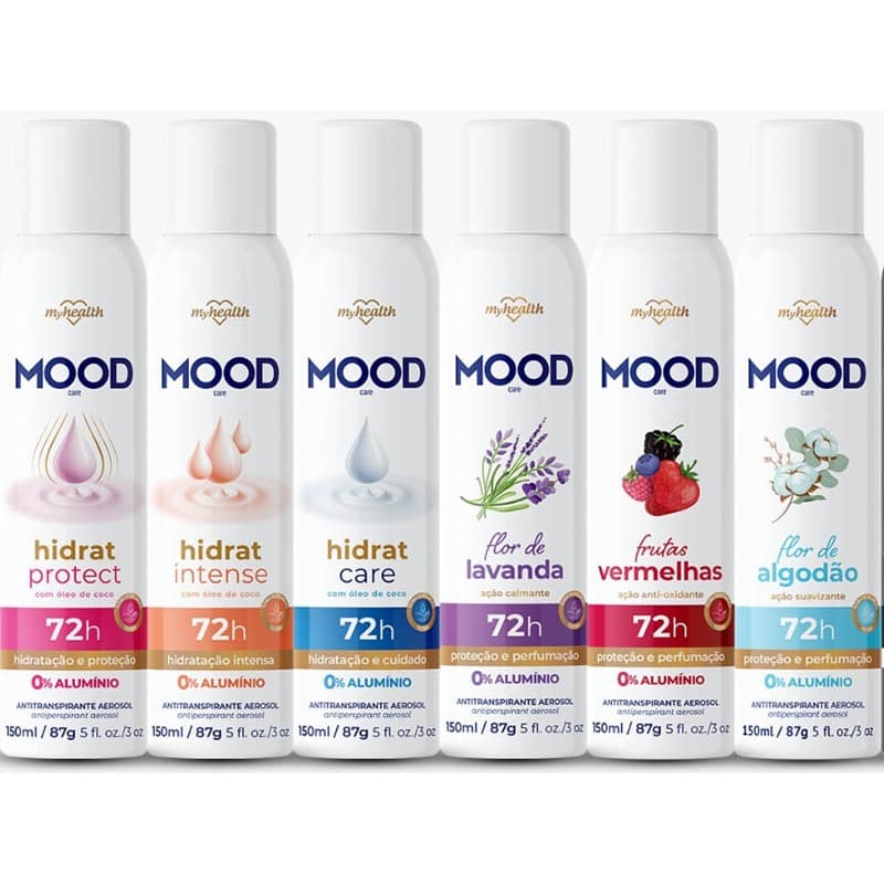 Kit Com 3 Desodorante Antitranspirante Aerossol 0% Alumínio Mood My Health