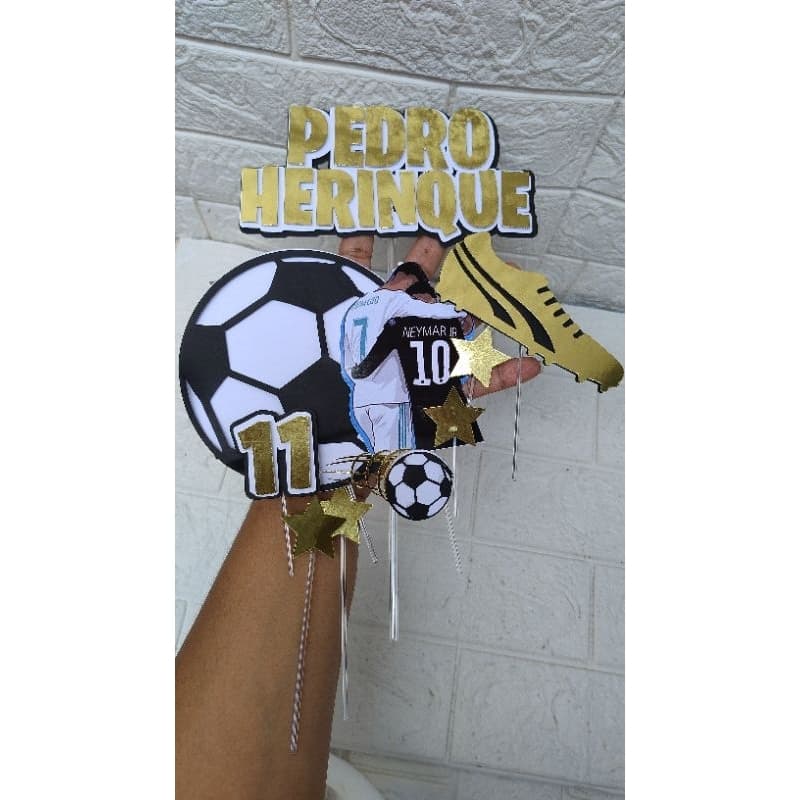Topo de bolo futebol/ Topper futebol festa decoração