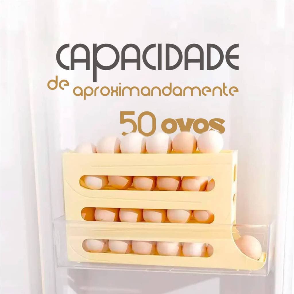 Porta Ovos Organizador de Geladeira com 4 Andares
