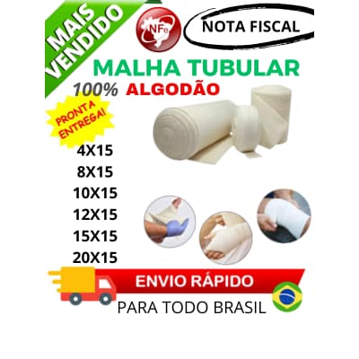 Malha Tubular Ortopédica Variações - 1 Unidade Rolo (Algodão)