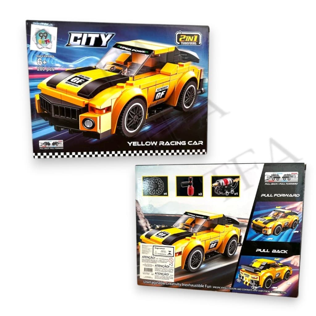 Blocos de Montar Carro Transformer com Manual e Adesivos 200 Peças Pequenas Carro 2 em 1