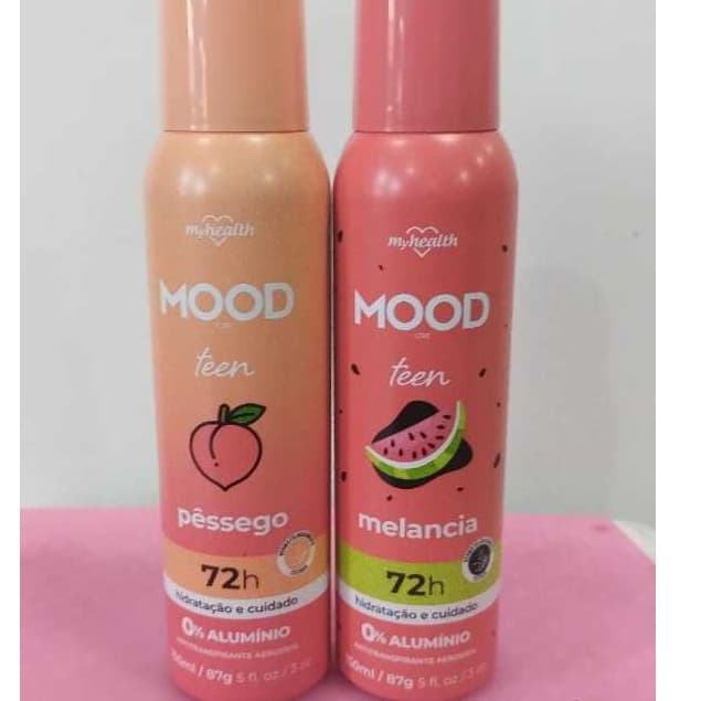 Kit com 2 Desodorante Antitranspirante Aerossol Teen 0% Alumínio Mood My Health
