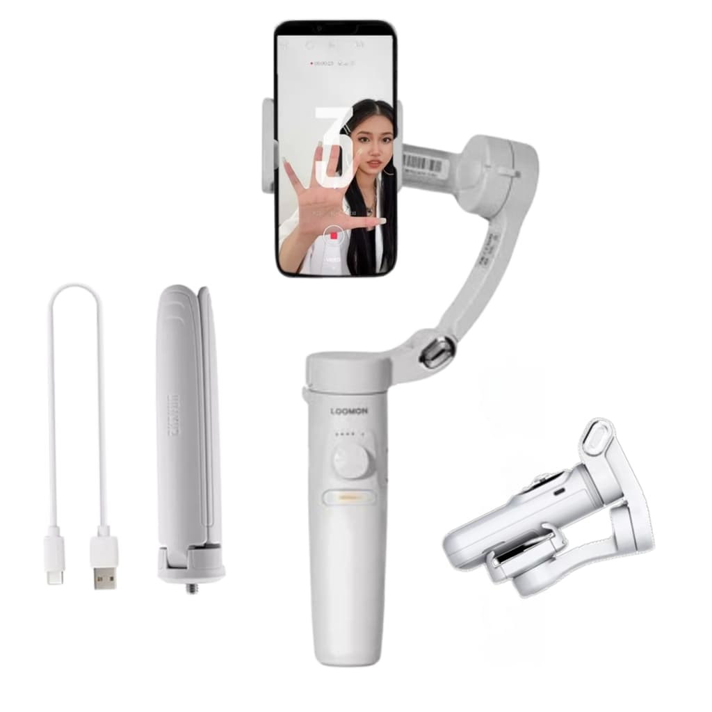 Estabilizador de Vídeos 3 Eixos Gimbal Rastreamento Facial Bateria Durável Corporal e Controle
