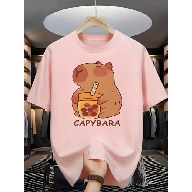 Camiseta Infantil menina menino Capybara Blusa Criança Unissex estampada 100% algodão