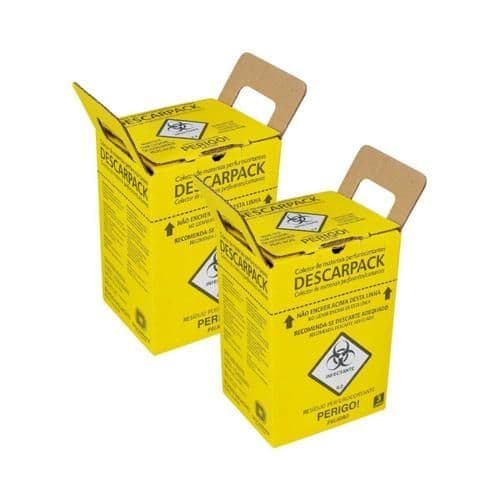 Caixa Coletora Descarpack para Material Perfurocortante Todos Os Tamanhos Amarela