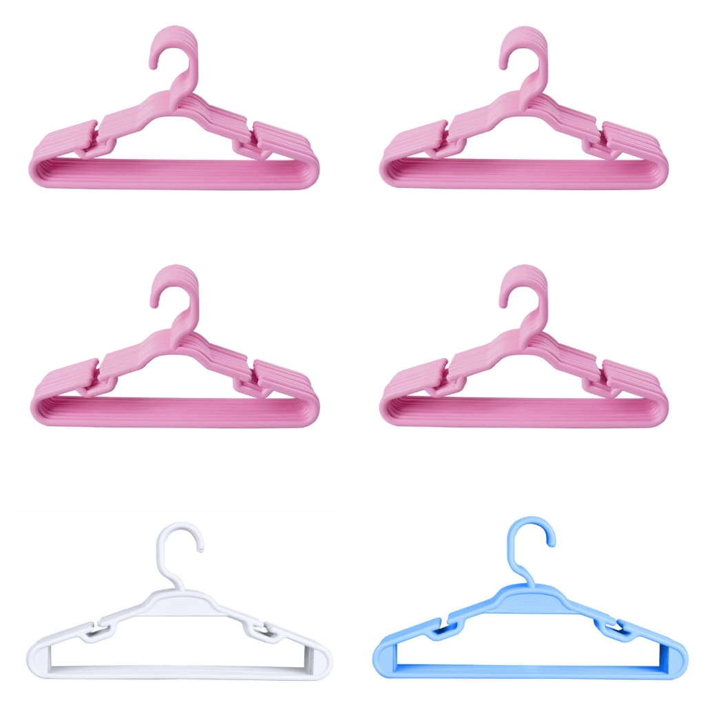 Kit 20 cabide para bebê roupa infantil plastico rosa azul branco reforçado