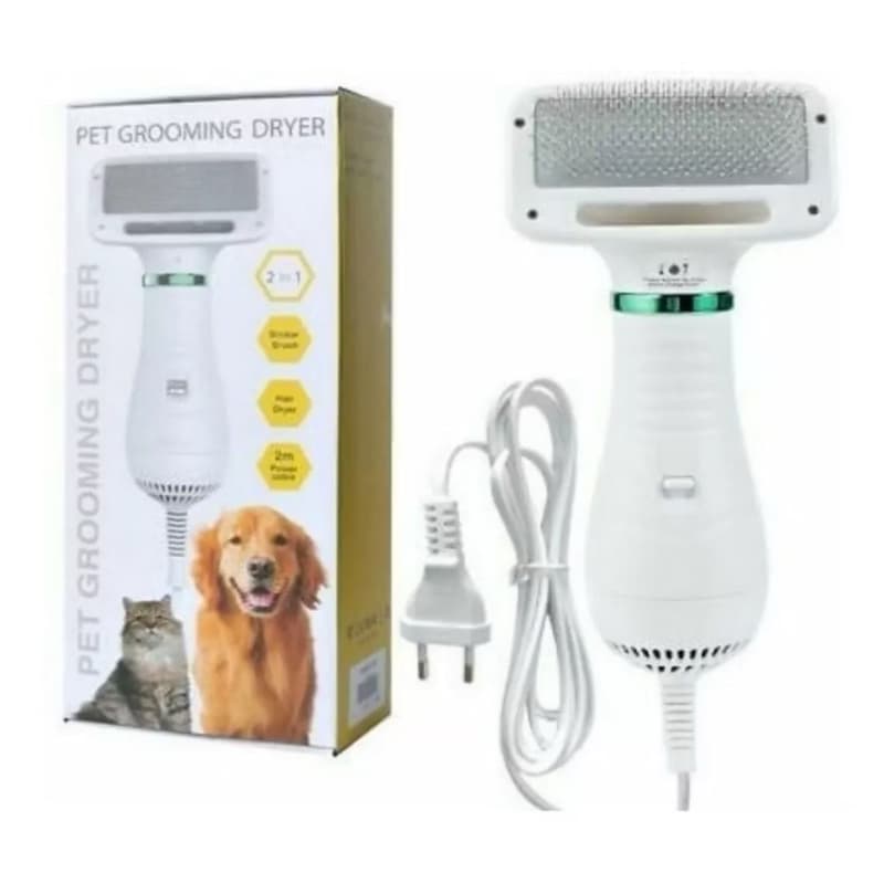 Secador de Pelos Escova Para Cães 2 em 1 Pet Grooming Dryer.