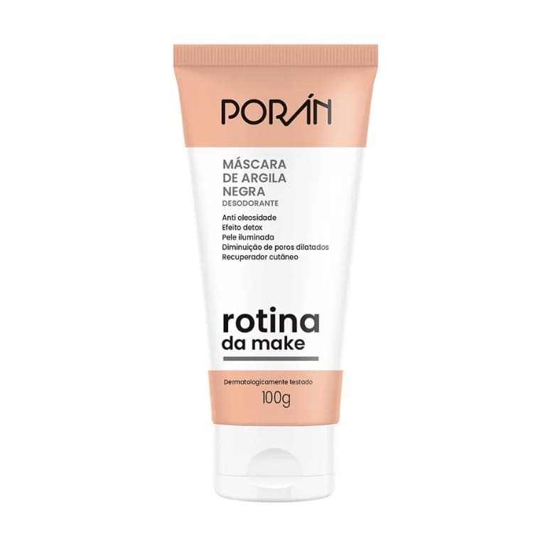 Máscara Facial de Argila Negra Porán Renovação e Purificação