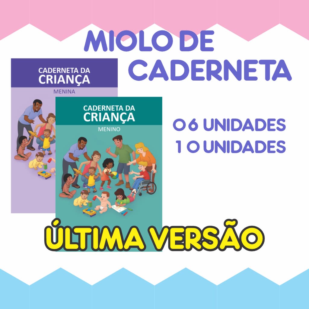6 unidades de miolo caderneta vacina infantil saude da criança atualizada