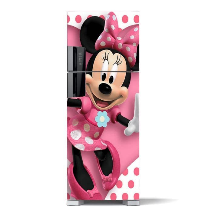 Adesivo Para Geladeira Minnie Decoração Envelopamento