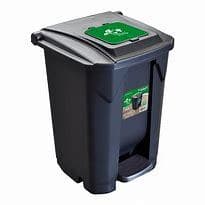 Super Lixeira Cesto 60 Litros Preta C/ Roda e Pedal Tampa 1 Click Arqplast