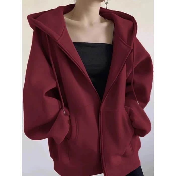 blusa moletom feminina em zíper casual