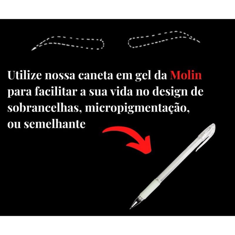 Caneta Gel Branca Marcação Sobrancelhas