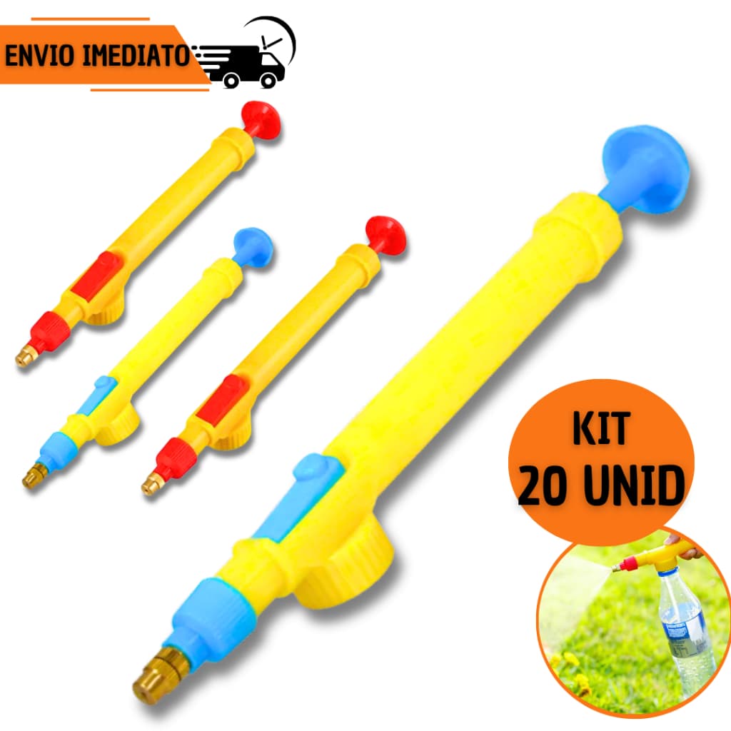 Kit 20 Pulverizador Borrifador para Garrafa Pet Manual Pressão Bico Regulável Regador Jardim Plantas