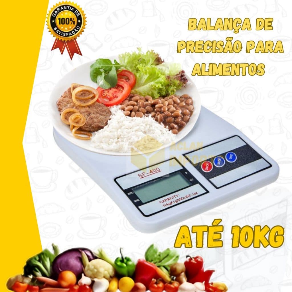 Balança Digital de Cozinha de Precisão Até 10Kg Para Confeitaria, Dieta e Alimentação